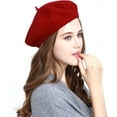 thumbnail image 7 of Women Girl Wool Felt Beret Cap Winter Warm Classic Solid Color Beret French Artist Lightweight Beanie Hat, 7 of 7