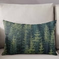 thumbnail image 2 of Green Pine Trees Throw Pillow Cover Case, Couch Sofa Bed Pillowcase, Soft Decorative Lumbar Pillow Protector, Nature Summer Woodland Forest 12x20Inch Reversible Pillow Shams with Zipper, 2 of 6