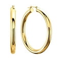 thumbnail image 1 of 10k Yellow Gold 3mm Shiny Round Tube Hoop Earrings, Diameter 30mm, 1 of 1