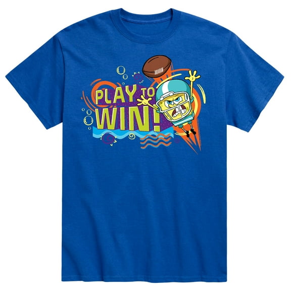 SpongeBob SquarePants - Play To Win Football - Men's Short Sleeve Graphic T-Shirt