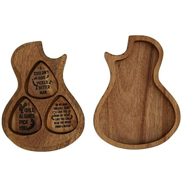 Accessoires de guitare médiator en bois boîte de médiator en bois
