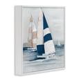 thumbnail image 3 of Stupell Industries Striped Sailboat Voyage Transportation Painting White Framed Art Print Wall Art, 12 x 12, 3 of 8