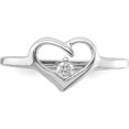thumbnail image 5 of Sterling Silver Rhodium Plated Cz Heart Ring (Size 6) Made In Thailand qr4294-6, 5 of 5