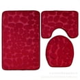 thumbnail image 2 of Nvzi 2 juegos de tres piezas de terciopelo coral para inodoro, juego de tres piezas de almohadillas para inodoro, alfombrilla de baño absorbente de agua, limpia y reutilizable para ducha (negro), 2 of 5