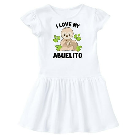 

Inktastic Cute Sloth I Love My Abuelito with Green Leaves Gift Toddler Girl Dress