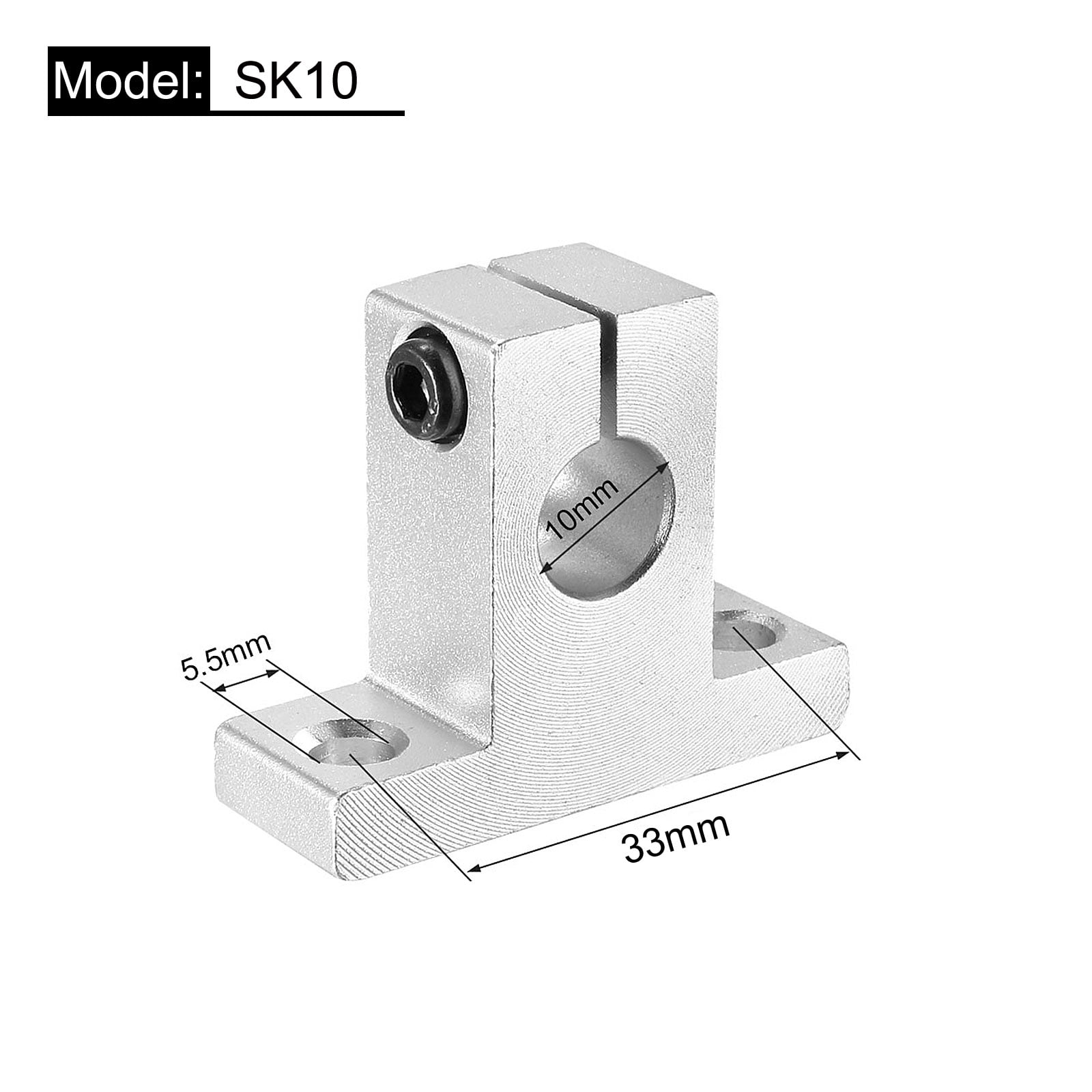 CNC 3D Printer Rail Mount Sourcing Map 4pcs SK10 Linear Rod Supports ...