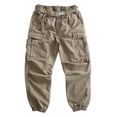 thumbnail image 2 of JTieacloth Men's Summer Large Pocket Loose Fashion Casual Work Pants Casual Baggy Cargo Pants Yellow, 2 of 5