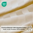 thumbnail image 2 of 100% Egyptian Cotton Fitted Sheet Twin Size, 600 Thread Count, Single Fitted Sheet Only,16" Deep Pocket Sheet, Soft & Elastic Sateen Weave Bottom Sheet for Hotel & Home (Beige-Stripe, Twin), 2 of 8