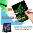 thumbnail image 5 of Scratch Art Adult DIY Paint by Scratch Rainbow Scratch Paper Art Colorful Sketches Scratch with 5 Scratch Tool for DIY Craft GiftA4-Noctilucent Whale + Sea World), 5 of 6
