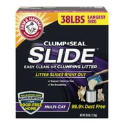 ARM & HAMMER Clump & Seal SLIDE Cat Litter, Easy Clean-up Multi-Cat Clumping Litter, 38 lbs