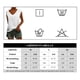 thumbnail image 5 of Blusa elegante sin mangas para mujer, camiseta, camisa, top, blanco, camisa de verano, cuello en V/cuello redondo, ropa informal para adolescentes，METRO, 5 of 5
