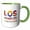 Green/White, variant on 3drose, Los Angeles, California Colorful Text. Elegant Typography Gift, 11oz Two-tone Black Mug