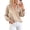 Beige, variant on Women's Satin Blouses V Neck Long Sleeve Tops Dressy Silk Shirts, Smocked Cuff, Balloon Sleeves, Smooth & Soft, Work Office Wear, Fall Clothes