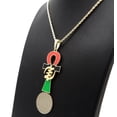 thumbnail image 5 of iJewelry2 Ancient Egyptian Afro-American Colored ANKH Cross with Gye Nyame Motif Gold Tone Rope Chain Pendant Necklace 20'', 5 of 5