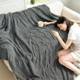 thumbnail image 4 of DJN Home & Garden Double Soccer Grid Blanket Tower Velvet & Velvet Thickened For Warmth, 4 of 9