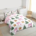 thumbnail image 3 of Feelyou Christmas Tree Full Size Comforter Sets, Bowknot Stars Dessert Bedding Sets, 3pcs, 3 of 8