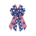 thumbnail image 2 of RYDCOT Patriotic Bows for Wreaths Decorations, Red White Blue Stripe String Stars Bow, Independence Day,Memorial Day,Veteran's Day,USA,American Front Door Indoor Outdoor Decor (1Pcs), 2 of 6