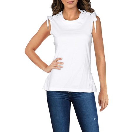 Red Valentino Womens Lace-Up Sleeveless Pullover Top