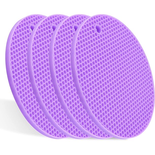Trivets Mats Round Silicone Hot Pads and Trivets for Hot Dishes and Hot