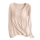 thumbnail image 2 of Pijama de manga larga para mujer, ropa de casa de color con almohadillas para el pecho, camiseta de manga larga, cómoda base para uso externo, pijama de modal de cuello redondo para mujer., 2 of 3
