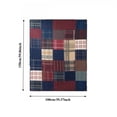 thumbnail image 3 of ZENVIVE 39x59" Christmas Quilted Throw Blanket Vintage Patchwork, Flannel Red Blue Plaid Blanket for Sofa, Bed, Home Decor, Soft Warm Gift for Family, 3 of 7