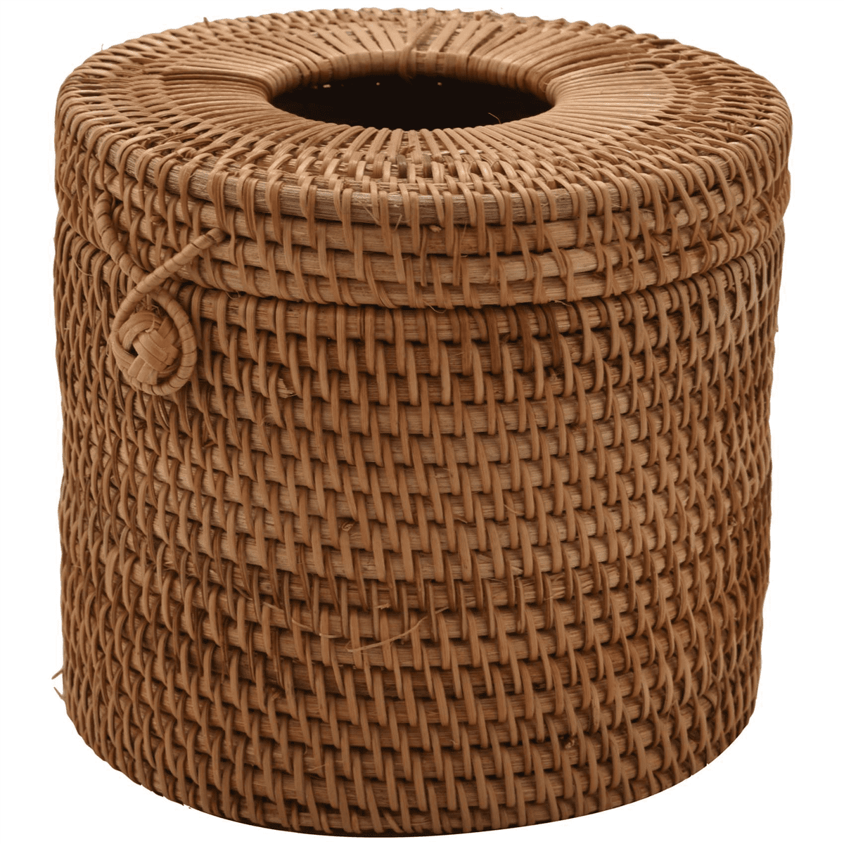 3X Round Rattan Tissue Box Vine Roll Holder Toilet Paper Cover Dispenser for Barthroom,Home,Hotel and Office