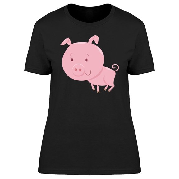 Cool Happy Pig Cartoon Tee Women's -Image by Shutterstock