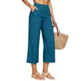 thumbnail image 6 of Womens Cotton Linen Pants Petite 2026 Summer Lightweight High Waist Straight Leg Solid Trousers, 6 of 6