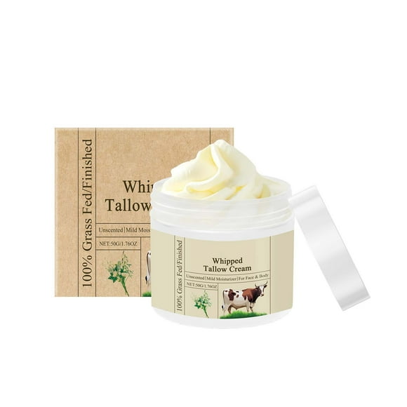 yelldesk Face & Body Moisturizer, Grass Fed Beef Tallow Balm With Moisturizing Cream For Soft Moisturizer 50g