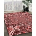 thumbnail image 2 of Ahgly Company Indoor Round Patterned Pastel Red Pink Area Rugs, 4' Round, 2 of 6