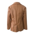 thumbnail image 6 of BKQCNKM Blazers for Women Womens Blazer Women's Warm Faux Leather Biker Jacket Zip Outer Jacket Lapel Short Jacket Wool Winter Top Leather Small Winter Coats for Women, Brown M, 6 of 6