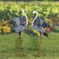 thumbnail image 6 of Set of 2 51" Tall White Neck Blue-Grey Heron Garden Figurines with Spread Wings, 6 of 6