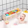 thumbnail image 4 of Mesh Bath Toy Organizer with 3 Compartments, Hanging Breathable Bath Toy Storage with Strong Adhesive Hooks, Kids Bathtub Toy Holder for Easy Access and Sorting,White, 4 of 6