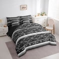 thumbnail image 3 of jejeloiu Southwestern Aztec Geometric 7-Piece Twin Bedding Sets,Boho Exotic Style Bedding Comforter Set,Gray Black Sheet Sets For Men Women,Super Cozy Room Decor Reversible, 3 of 8
