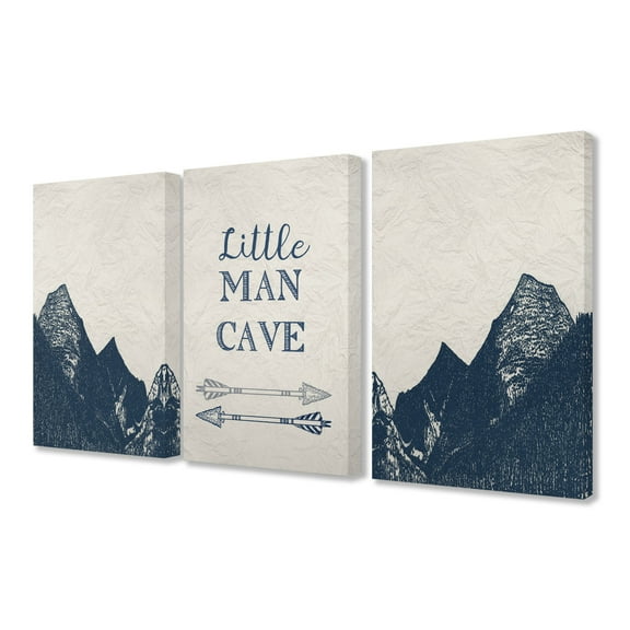 The Kids Room by Stupell Little Man Cave Arrows And Mountains 3pc Stretched Canvas Art Set, 3pc, each 16 x 1.5 x 20