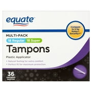 Equate Unscented Tampon MultiPack, Regular and Super Tampons with