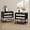 Black, variant on FANRAL Boho Chic 2 Drawer Nightstand with Rattan Accents,Stylish Storage Bedside Table with Shelf & Gold Handles,Walnut Night Stand