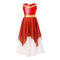 thumbnail image 2 of YIZYIF Kids Girls Shiny Sequin Tunics Praise Dress Church Worship Long Gown Lyrical Dance Dress Dancewear Red 6, 2 of 6
