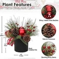 thumbnail image 2 of Briful 10" Artificial Plants Christmas Table Decorations, Mini Christmas Tree Fake Plants in Ceramic Pot with Red Christmas Baubles, Berry Stems, Pine, 2 of 5