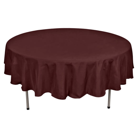 90" Round Brown Polyester Tablecloth - Quantity of 1 (10206)