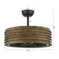thumbnail image 5 of Parrot Uncle 24.4" Farmhouse/ Retro Metal Bladeless Caged Ceiling Fan with Remote Sand Black, 5 of 5