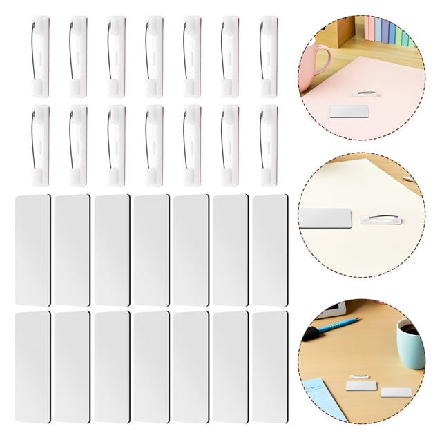 OULII 16Pcs Blank Name Tag Pin for Office Use in Workplace