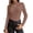 Brown, variant on Women's Mock Turtleneck Long Sleeve Shirts Fall Ribbed Tops Fleece Basic Layering Soft Thermal Undershirts Tee