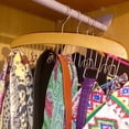 thumbnail image 3 of Wooden Tie Rack Hanging Organizer for Mens Closet Accessories, 3 of 5