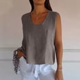 thumbnail image 2 of CHGBMOK White Tank Top Woman Fashion Summer Round-Neck Sleeveless Solid Casual Tank Tops Blouse Sizes S-5XL, 2 of 7