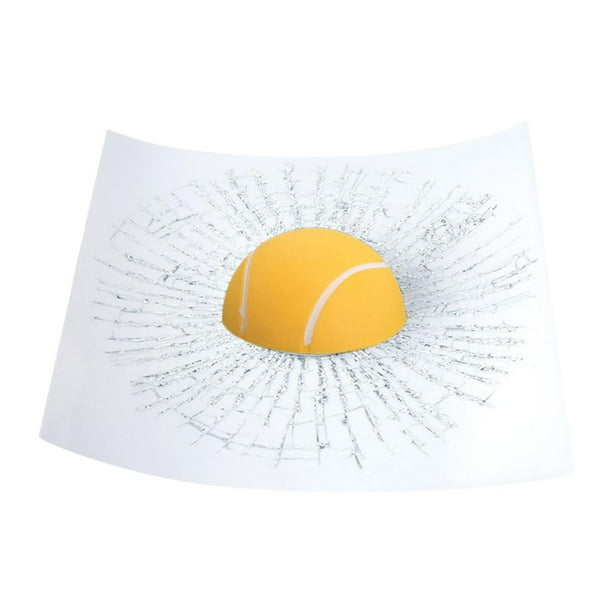 Pegatina 3D de vidrio roto con diseño de broma, divertida y resistente al sol, para coche, impermeable y fácil de aplicar. Pelota de tenis amarilla