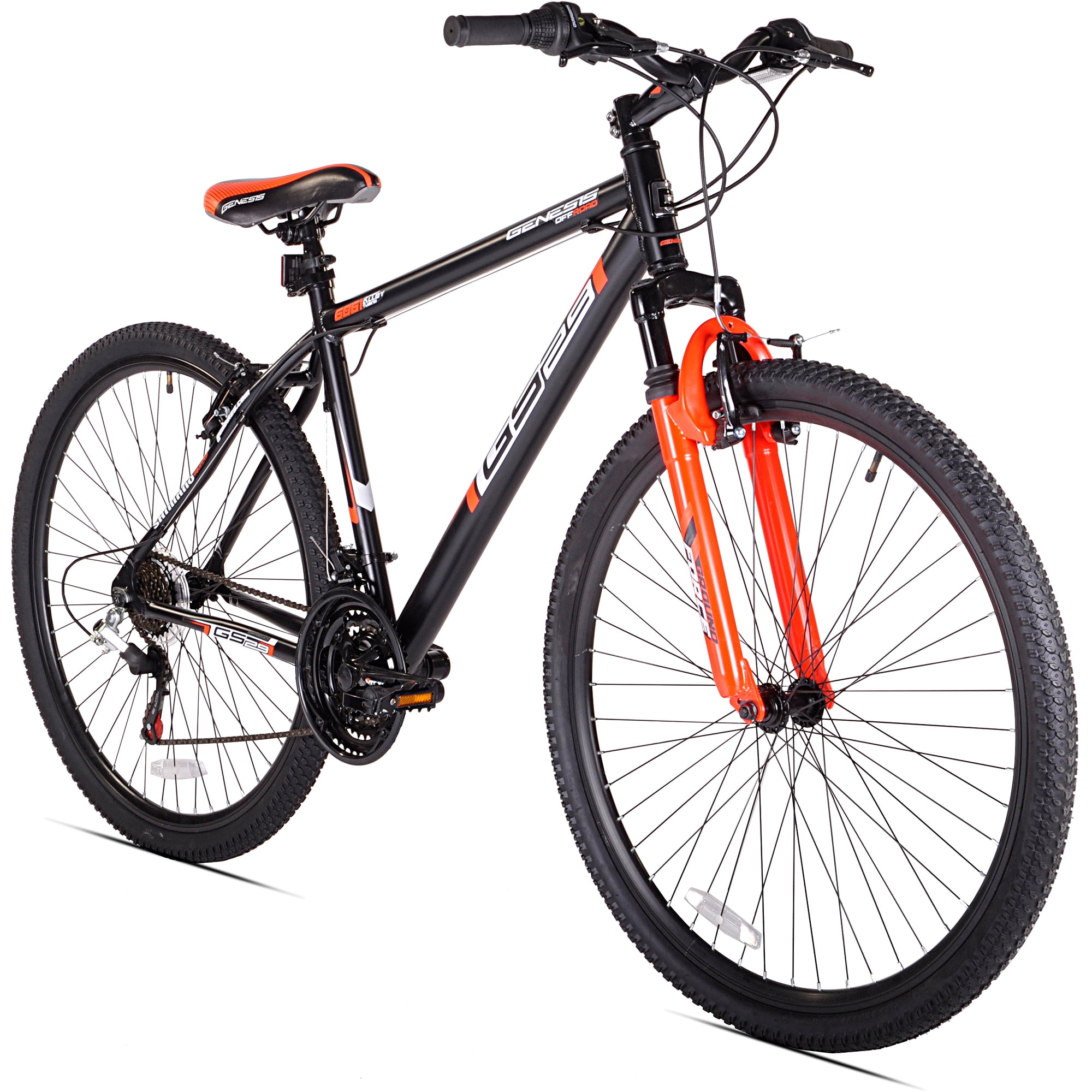 orange and black mountain bike