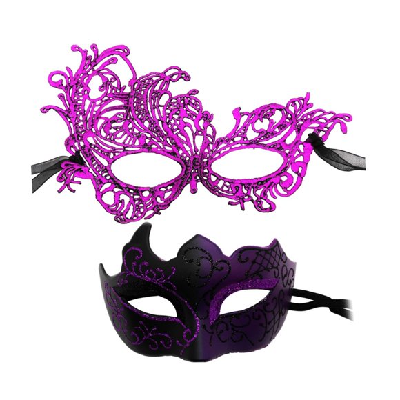 Máscara de mascarada para mujeres y hombres, estilo vintage, máscara de cosplay, accesorios de disfraz para Morado oscuro