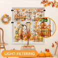 thumbnail image 4 of dinii Fall Kitchen Window Curtains and Valances Set 36 Inch, Farmhouse Truck Pumpkins House Gnomes Vintage Short Tier Curtain for Cafe Living Room Bathroom, Autumn 3 Pieces Set Kitchen Decor, 4 of 6