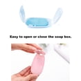 thumbnail image 2 of Travel Outdoor Portable Disposable Soap Flakes with Storage Box Container 50Pcs Soap Papers Scented Foaming Mini Paper Soap Hand Washing Cleaning Supplies, 2 of 8